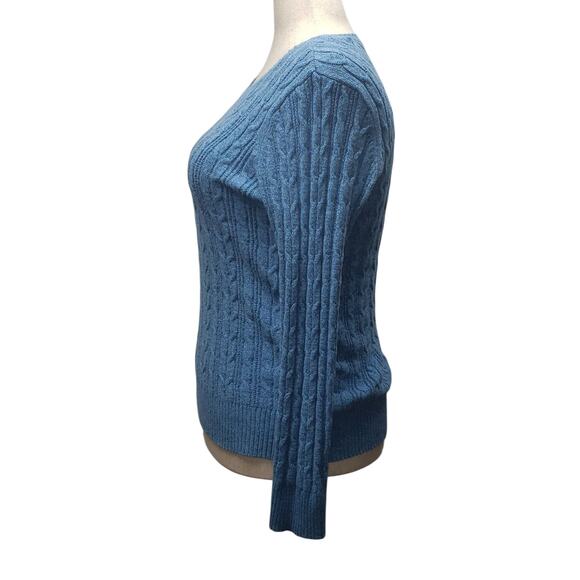 St. John’s Bay Light Blue Cable Knit Sweater – Women’s XL, Cotton Blend Pullover - Picture 3 of 10